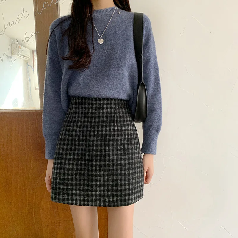Autumn and Winter New Slim-fit High Waist Slimming A- Line Plaid Skirt Fashion Simple Temperament Woolen Skirt Women's Skirt
Autumn and Winter New Slim-fit High Waist Slimming A- Line Plaid Skirt Fashion Simple Temperament Woolen Skirt Women's Skirt