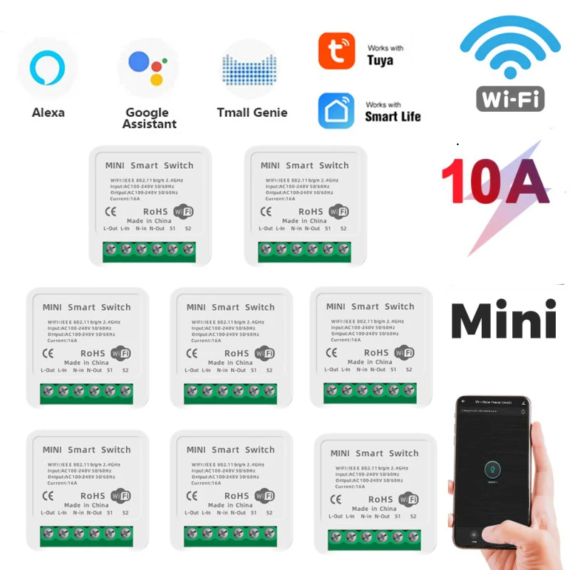 10A Tuya WiFi DIY Smart Switch Led Light Smart Life Push Module Supports 2 Way APP Voice Relay Timer Google Home Alexa App
10A Tuya WiFi DIY Smart Switch Led Light Smart Life Push Module Supports 2 Way APP Voice Relay Timer Google Home Alexa App