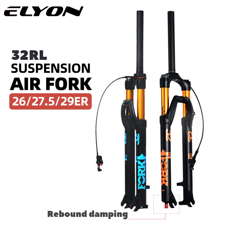 ELYON Bike Fork 29 Suspension Air Rock Shox MTB Fork 26 27.5 29ER travel 120mm Damping Straight for Bicycle Part
ELYON Bike Fork 29 Suspension Air Rock Shox MTB Fork 26 27.5 29ER travel 120mm Damping Straight for Bicycle Part