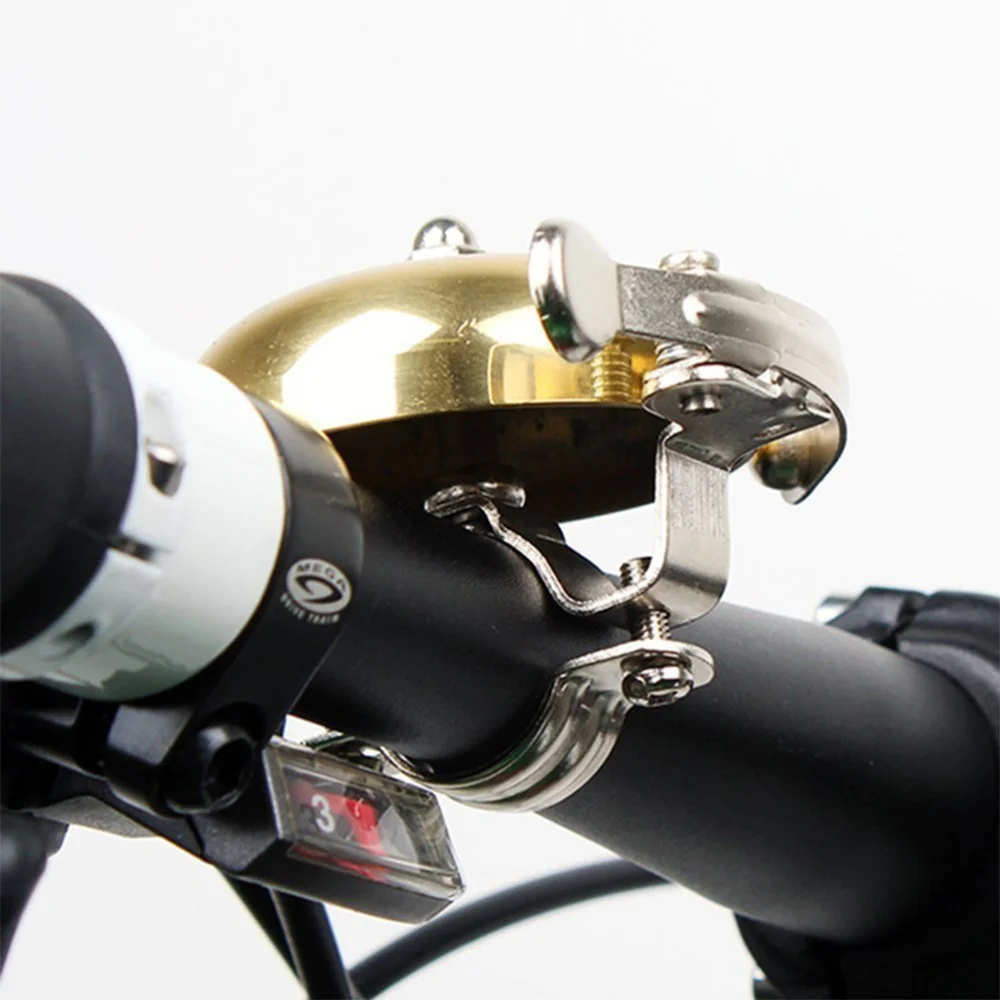 1Pc Bike Bell Bells Loud Crisp Sound Hand Ringing Bike Safty Bike Bell for Cycling Biking (Golden)