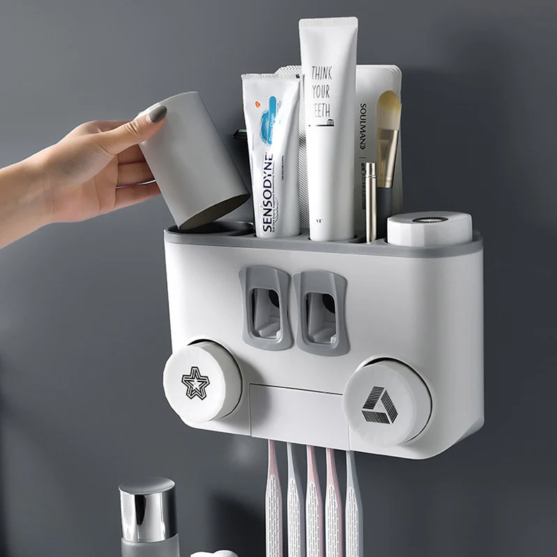 Toothbrush Holder Bathroom Accessories Toothpaste Dispenser Squeezer Home with Cups for Automatic Wall-mounted
Toothbrush Holder Bathroom Accessories Toothpaste Dispenser Squeezer Home with Cups for Automatic Wall-mounted