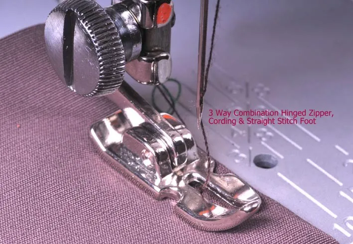 3 Way Combination Hinged Zipper, Cording & Straight Stitch Foot Low Shank feet for singer brother janome pfaff Sewing Machine
3 Way Combination Hinged Zipper, Cording & Straight Stitch Foot Low Shank feet for singer brother janome pfaff Sewing Machine