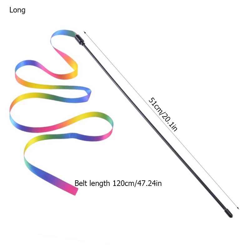 1PC Funny Cat Stick Pet Cat Supplies Rainbow Stripe Throwing Toys Multicolor Double-sided Rainbow Ribbon Funny Cat Stick 
1PC Funny Cat Stick Pet Cat Supplies Rainbow Stripe Throwing Toys Multicolor Double-sided Rainbow Ribbon Funny Cat Stick