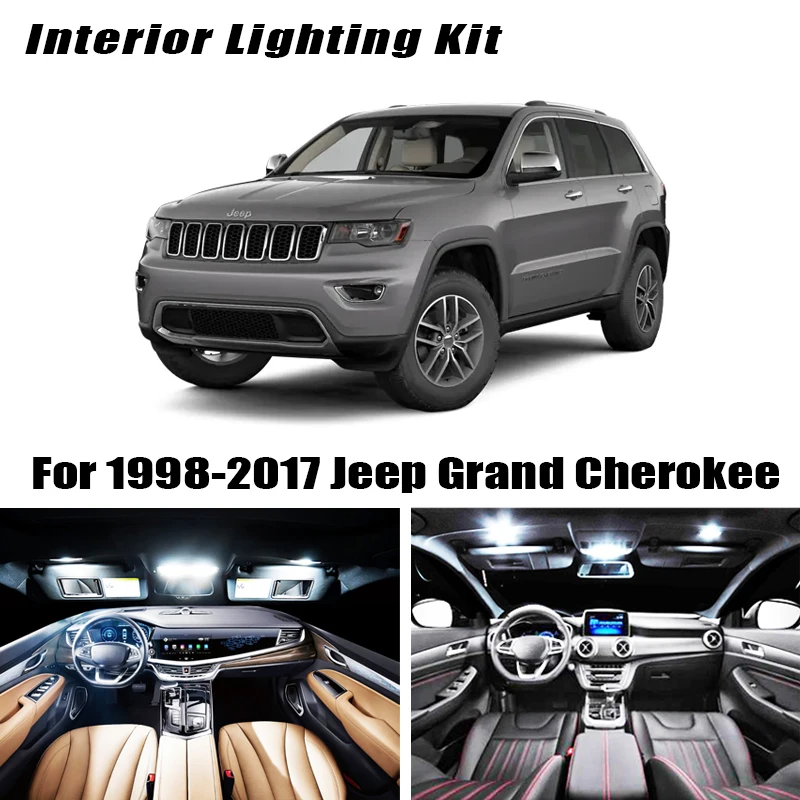 Canbus Белый внутренний свет + лампа номерного знака Лампы для Jeep Grand Cherokee 1998-2017 WJ WK MK1