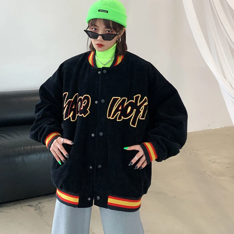 Chic Autumn Bomber Jacket Unisex Harajuku Loose BF Jacket ins Embroidery Sports Baseball Coat Hip Hop Autumn Long Sleeve Female
Chic Autumn Bomber Jacket Unisex Harajuku Loose BF Jacket ins Embroidery Sports Baseball Coat Hip Hop Autumn Long Sleeve Female