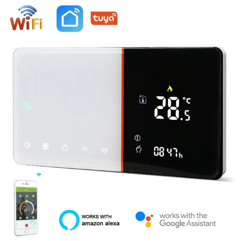 Умный термостат с Wi-Fi, контроллер температуры для воды/электрического подогрева пола, работает с Alexa Google Home Tuya
Умный термостат с Wi-Fi, контроллер температуры для воды/электрического подогрева пола, работает с Alexa Google Home Tuya