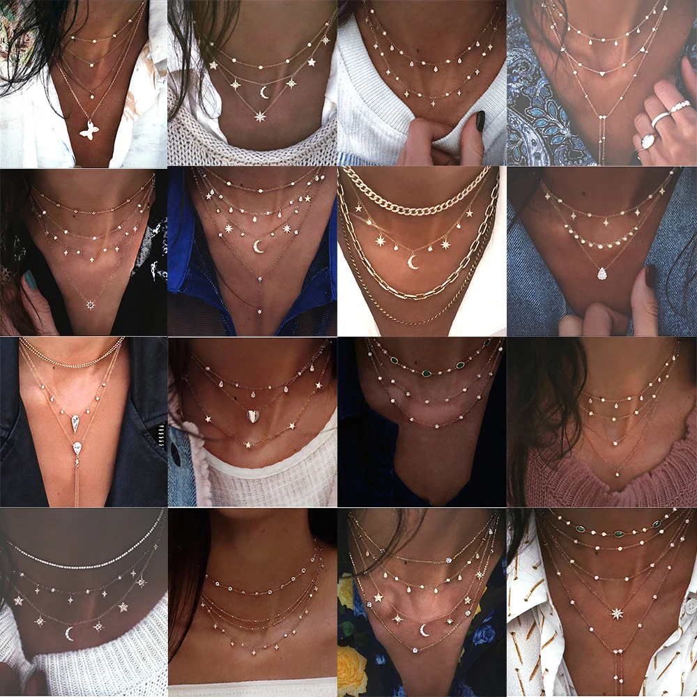 Multi-layer Moon Star Necklace For Women Gold Color 2021 Vintage Pendants Necklaces Geometry Chokers Jewelry Gift
Multi-layer Moon Star Necklace For Women Gold Color 2021 Vintage Pendants Necklaces Geometry Chokers Jewelry Gift