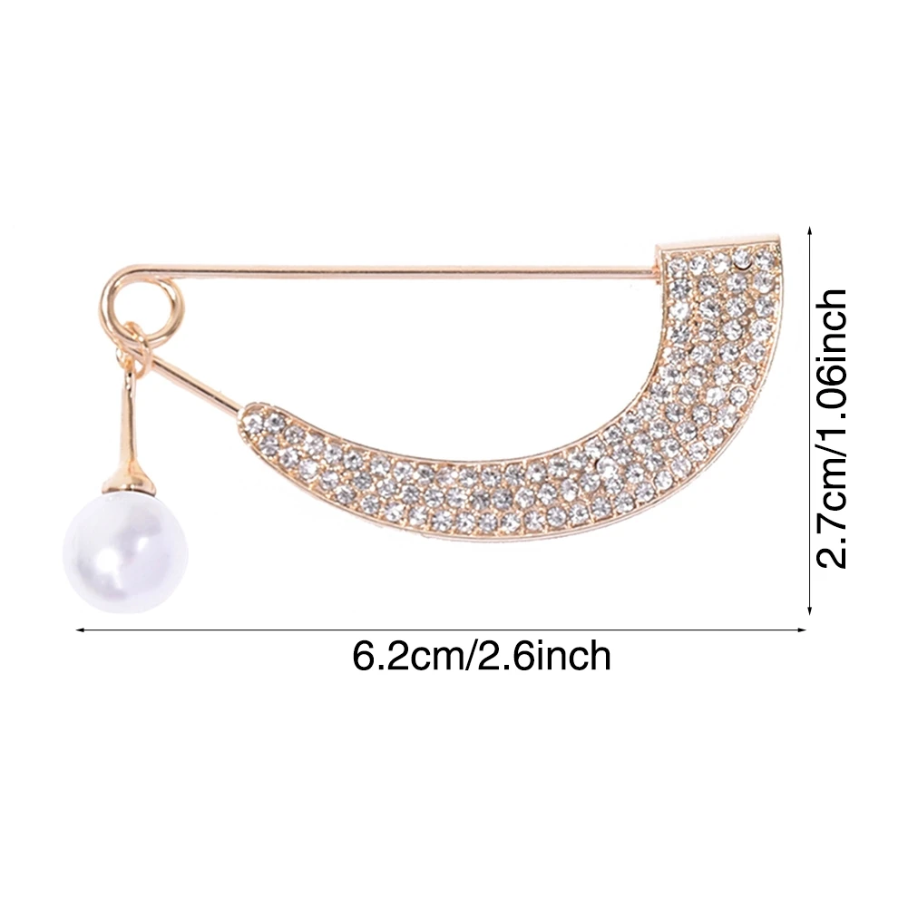 Moon Shaped Rhinestone Pearl Brooch Fashion Trend Highlight the Ladylike Temperament Brooch Elegant Pins Dress Accessories
Moon Shaped Rhinestone Pearl Brooch Fashion Trend Highlight the Ladylike Temperament Brooch Elegant Pins Dress Accessories
