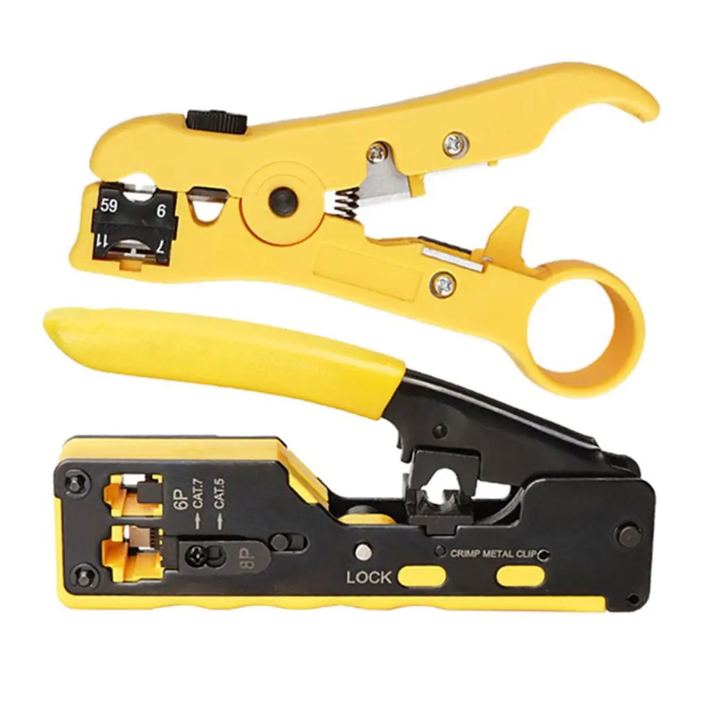 All in one Easy RJ45 Tool Network Crimper Cable Crimping Tools for RJ45 Cat7 Cat6 Cat5 RJ11 RJ12 Modular Plug Metal Clips Pliers
All in one Easy RJ45 Tool Network Crimper Cable Crimping Tools for RJ45 Cat7 Cat6 Cat5 RJ11 RJ12 Modular Plug Metal Clips Pliers