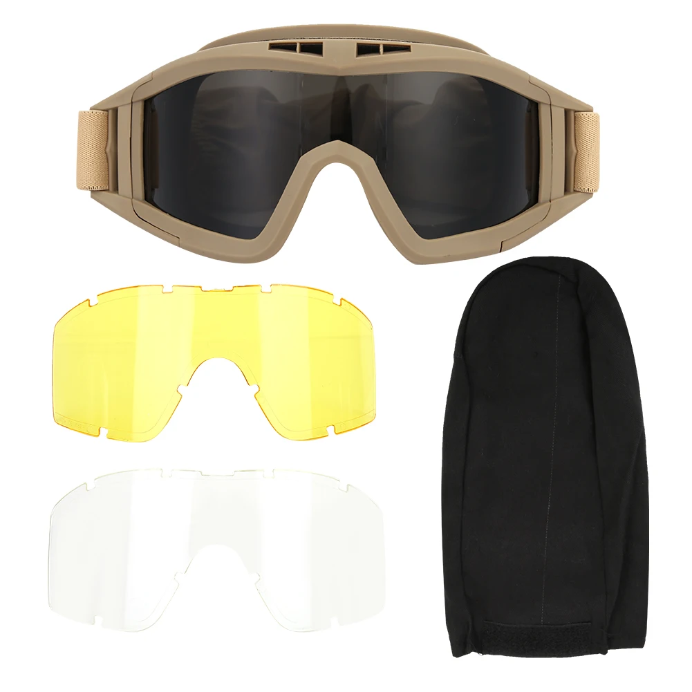 

Tactics Goggles Airsoft Paintball Ski Anti-Dust Anti-Fog Eye Protection Glasses(khaki) Goggles Goggles Goggles