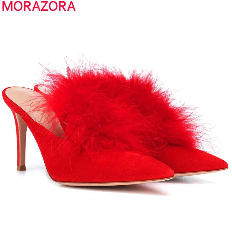 MORAZORA 2021 big size 33-45 fashion women slippers summer pointed toe solid color mules shoes stiletto heels party shoes
MORAZORA 2021 big size 33-45 fashion women slippers summer pointed toe solid color mules shoes stiletto heels party shoes