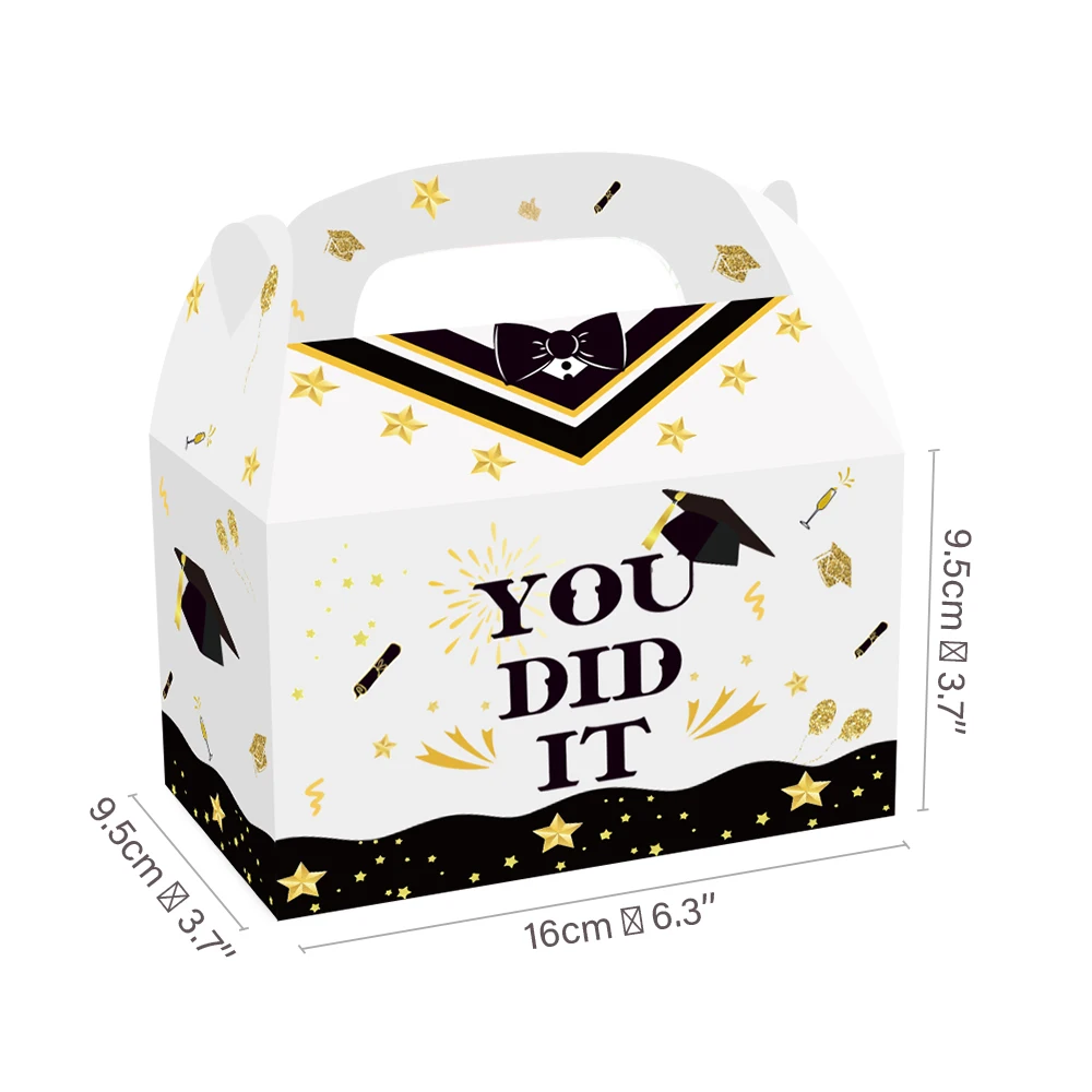 12pcs Graduation Gift Boxes Black Gold Kraft Paper Box Graduation Party Favor Packaging Box Graduated Gifts Boxes Party Supplies
12pcs Graduation Gift Boxes Black Gold Kraft Paper Box Graduation Party Favor Packaging Box Graduated Gifts Boxes Party Supplies