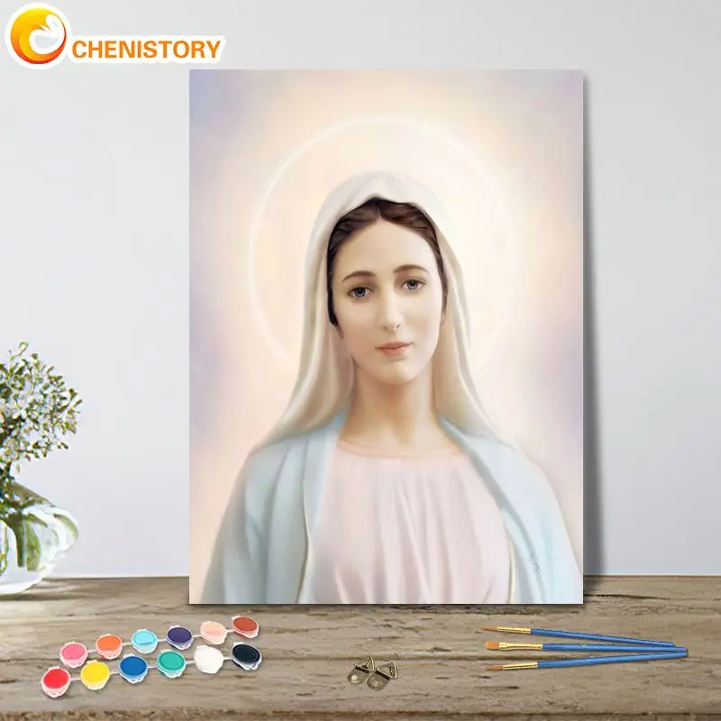 CHENISTORY Painting By Number Virgin Mary For Adults Canvas Kits Kids Gift Unframe Diy Adult Religious Figures Home Decoration
CHENISTORY Painting By Number Virgin Mary For Adults Canvas Kits Kids Gift Unframe Diy Adult Religious Figures Home Decoration