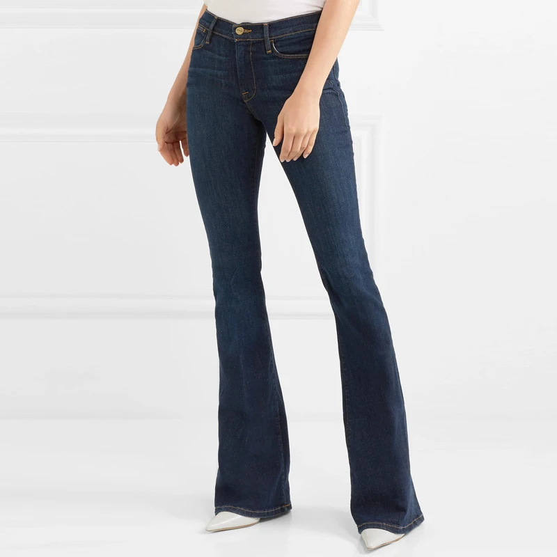 Женские Облегающие расклешенные брюки, повседневные модные женские джинсы 
Женские Облегающие расклешенные брюки, повседневные модные женские джинсы