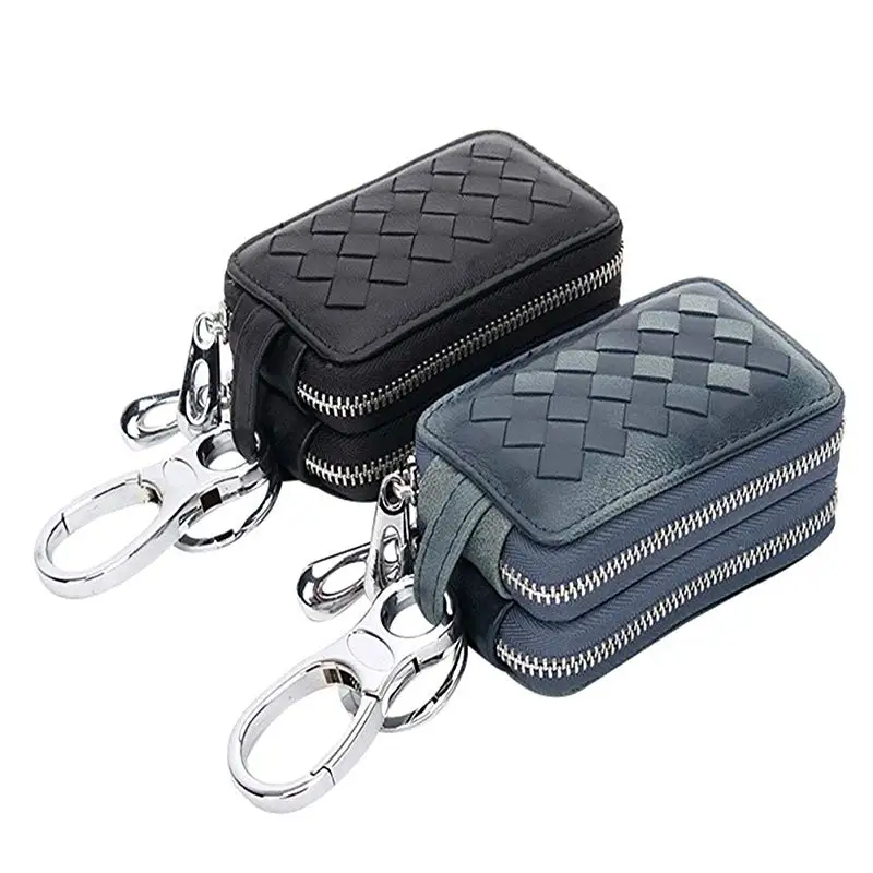 Weave Pattern Genuine Leather Car Key Bag Small Coin Purse Wallet Men Women Keys Organizer Keychain Double Zipper Cover Key Case
Weave Pattern Genuine Leather Car Key Bag Small Coin Purse Wallet Men Women Keys Organizer Keychain Double Zipper Cover Key Case
