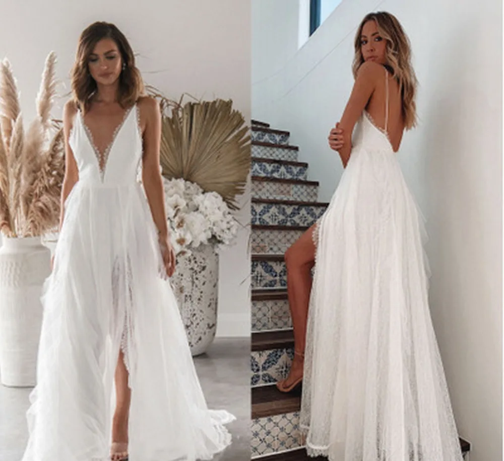 2021 Summer New White Women's Ivory Chiffon Wedding Dress With Split Lace Cheap-wedding-dress Ever Pretty Sexy Shop
2021 Summer New White Women's Ivory Chiffon Wedding Dress With Split Lace Cheap-wedding-dress Ever Pretty Sexy Shop