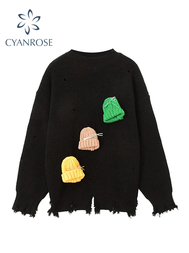 Женский винтажный свитер, повседневный зимний модный дизайнерский Асимметричный свободный женский джемпер в стиле Харадзюку 
Женский винтажный свитер, повседневный зимний модный дизайнерский Асимметричный свободный женский джемпер в стиле Харадзюку