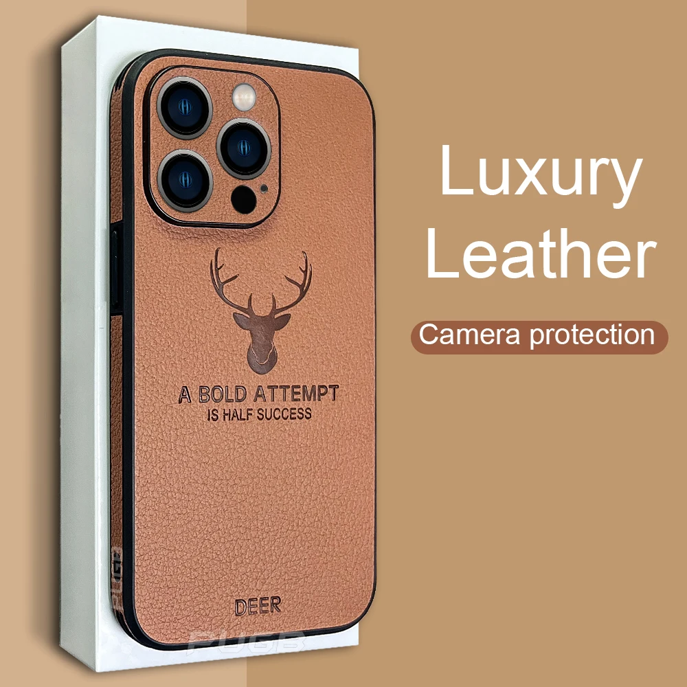 Luxury Leather Texture Square Frame Case For iPhone 11 12 13 Pro Max Mini X XR XS Deer Camera Protection Shockproof Phone Cover
Luxury Leather Texture Square Frame Case For iPhone 11 12 13 Pro Max Mini X XR XS Deer Camera Protection Shockproof Phone Cover