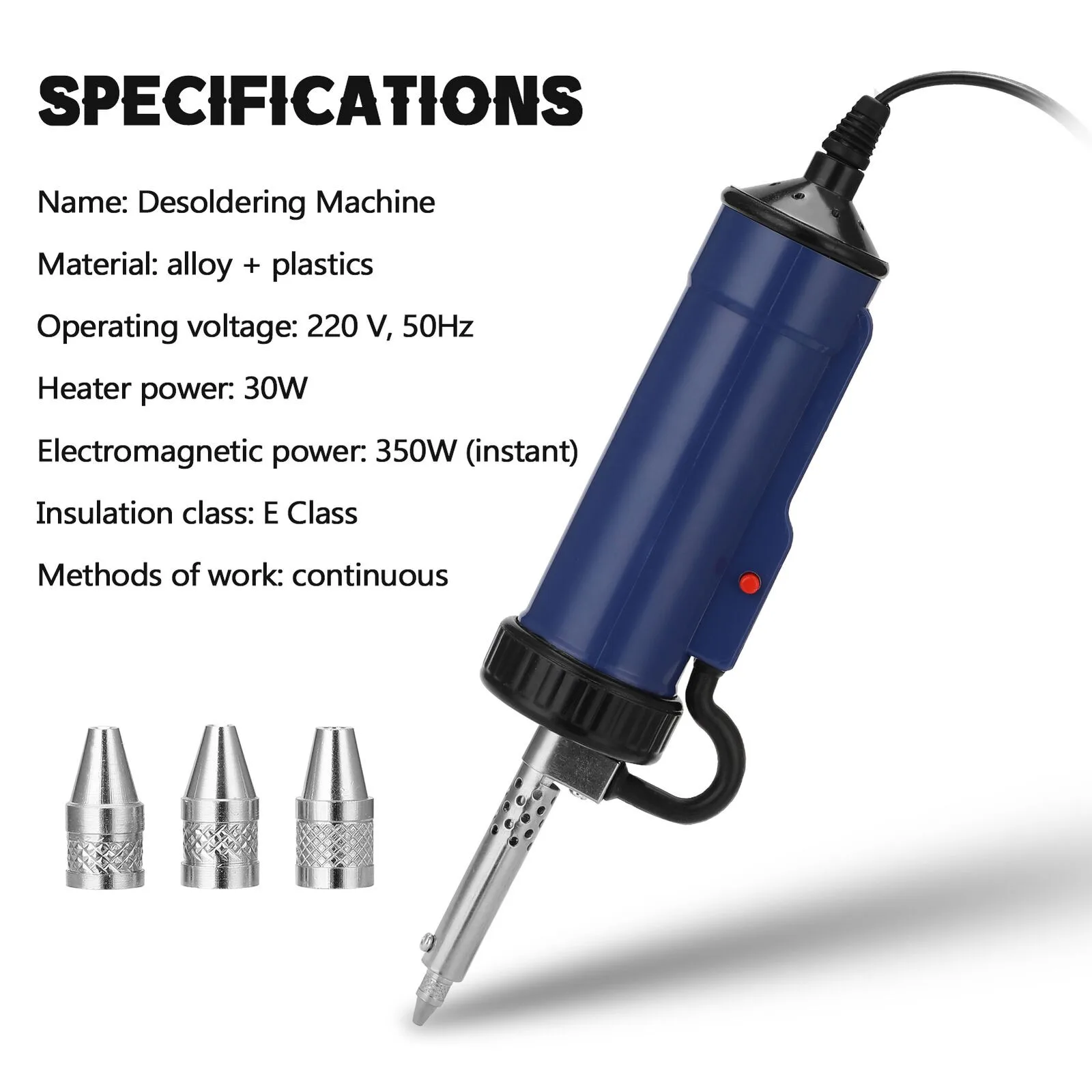 Desoldering Pump Electric Solder Sucker Automatic Soldering Electronic Vacuum Pump Welding Suction Tool EU 220V 50HZ E Class
Desoldering Pump Electric Solder Sucker Automatic Soldering Electronic Vacuum Pump Welding Suction Tool EU 220V 50HZ E Class