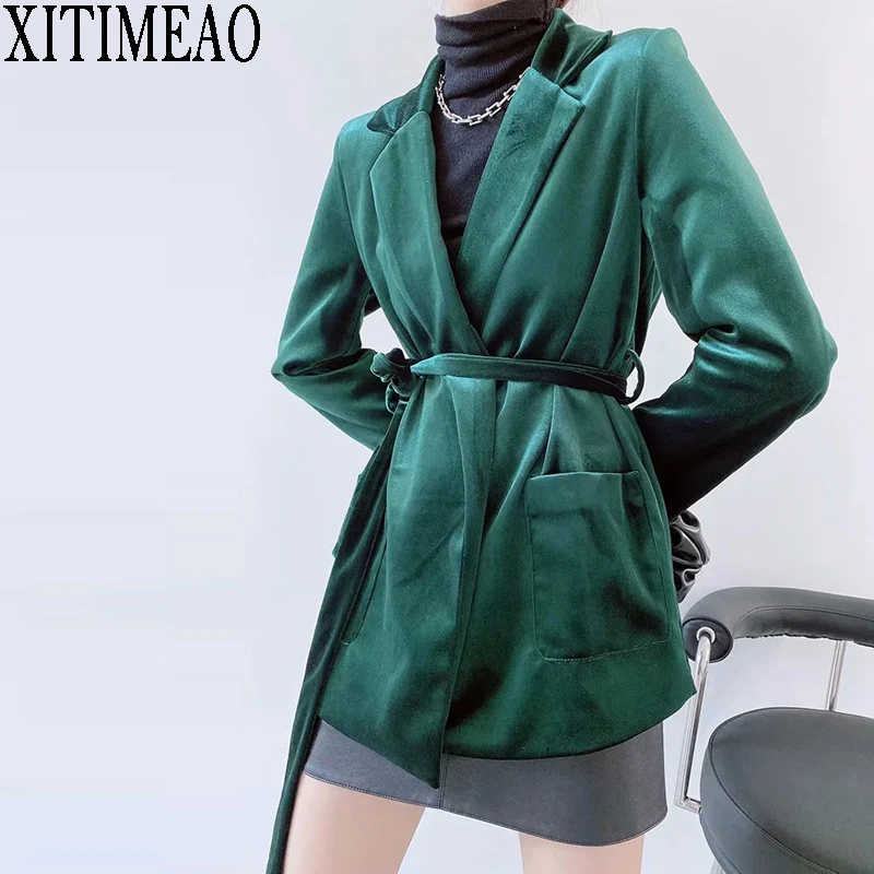 Новый женский Повседневный Блейзер Xitimeao, Офисная Женская куртка с карманами, облегающий бархатный костюм, пальто, женские деловые блейзеры ...
Новый женский Повседневный Блейзер Xitimeao, Офисная Женская куртка с карманами, облегающий бархатный костюм, пальто, женские деловые блейзеры ...