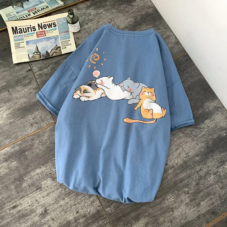 Pure Cotton Short-Sleeved T-Shirt Men's Summer 2021 New Trend Tide Brand Cartoon Graffiti Hip-Hop Loose Half-Sleeved T-Shirt
Pure Cotton Short-Sleeved T-Shirt Men's Summer 2021 New Trend Tide Brand Cartoon Graffiti Hip-Hop Loose Half-Sleeved T-Shirt
