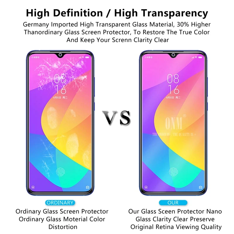 2 шт. закаленное стекло для xiaomi mi 9 Lite Защитное экрана Pre um защитная пленка |