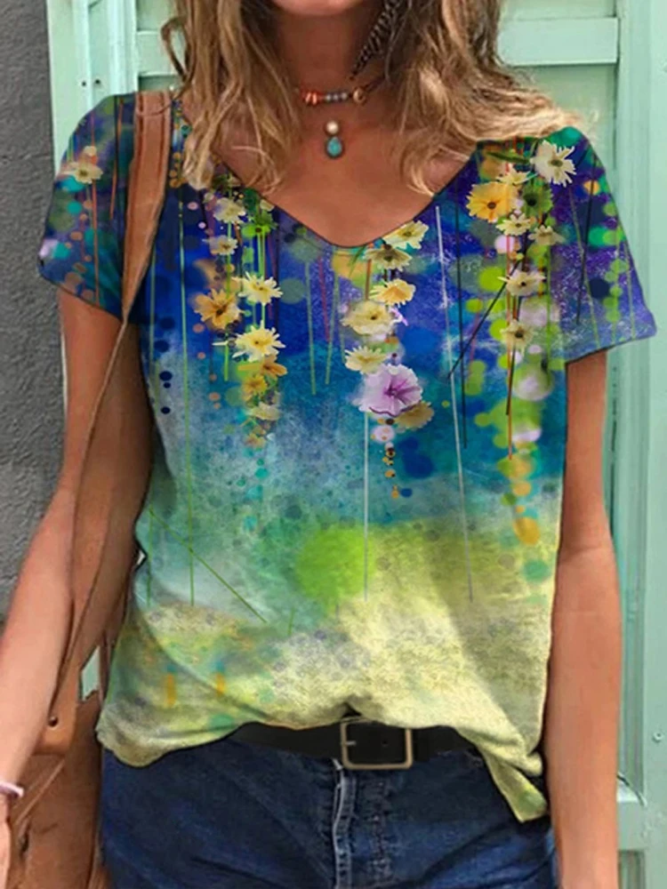 Cute Aesthetic Tshirt Women Flower Print Short Sleeve Summer Top Teen Girls Kawaii Clothes Casual Boho Style Floral Graphic Tee
Cute Aesthetic Tshirt Women Flower Print Short Sleeve Summer Top Teen Girls Kawaii Clothes Casual Boho Style Floral Graphic Tee