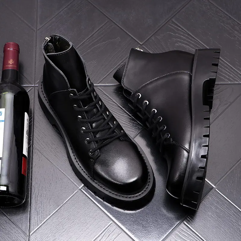 ERRFC New Arrival Mens Black Ankle Boots Designer Round Toe Lace Up Office Career Business Leisure Trending Shoes Platform Boats
ERRFC New Arrival Mens Black Ankle Boots Designer Round Toe Lace Up Office Career Business Leisure Trending Shoes Platform Boats