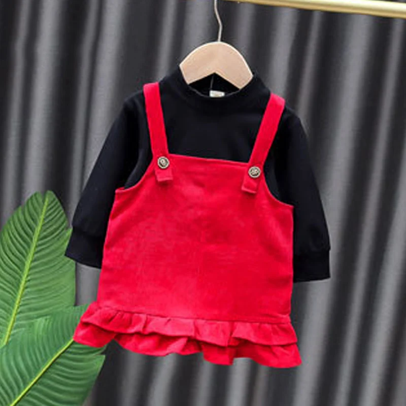 Spring Autumn Baby Girl Clothes Set Solid Color Long Sleeve Base Shirt + Sling Skirt Newborn Outfit Sweet Baby Clothes 2Pcs
Spring Autumn Baby Girl Clothes Set Solid Color Long Sleeve Base Shirt + Sling Skirt Newborn Outfit Sweet Baby Clothes 2Pcs