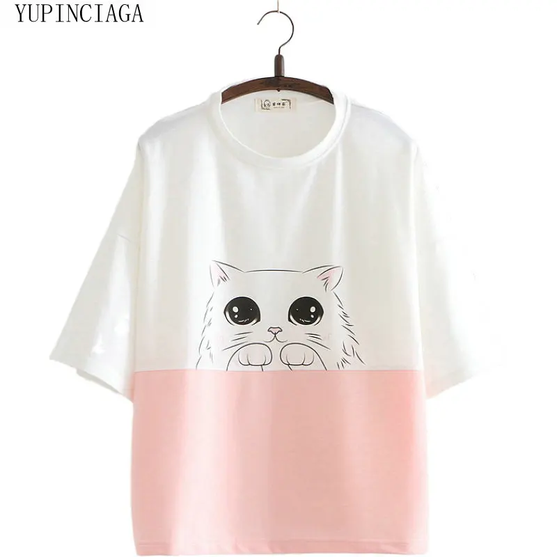 Women Cartoon Print Patchwork T Shirts Harajuku Style Short Sleeve O-Neck Cotton T Shirt 2020 Summer Female Loose Tops Tee
Women Cartoon Print Patchwork T Shirts Harajuku Style Short Sleeve O-Neck Cotton T Shirt 2020 Summer Female Loose Tops Tee