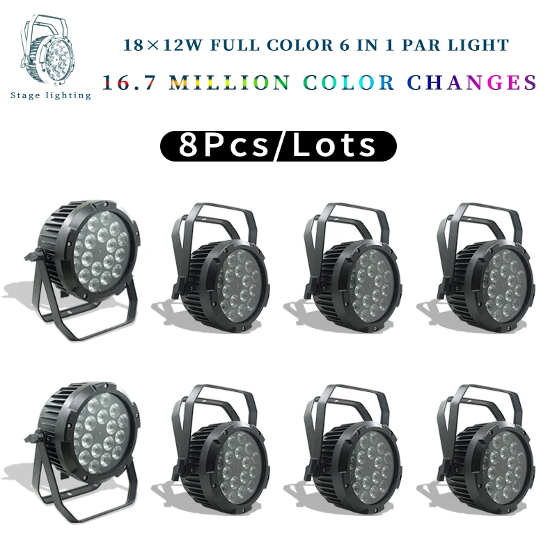 8Pcs/lots Waterproof 18x18w 4in1/5in1/6in1 RGBWA UV LED Par Can Light Outdoor Stage DMX Control Par Light Wall Washer Dj disco
8Pcs/lots Waterproof 18x18w 4in1/5in1/6in1 RGBWA UV LED Par Can Light Outdoor Stage DMX Control Par Light Wall Washer Dj disco