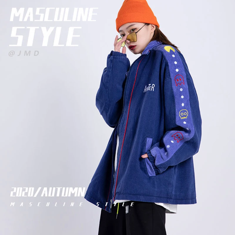Women's 2021 Bomber Jacket Female ins Autumn Streetwear Harajuku Loose All-Match Baseball Uniform Female Plus Size Coat Women
Women's 2021 Bomber Jacket Female ins Autumn Streetwear Harajuku Loose All-Match Baseball Uniform Female Plus Size Coat Women