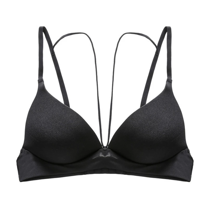 

Ladies gathered, sexy, charming, thin glossy B, C cup bra, comfortable and breathable top bra without steel ring FP012