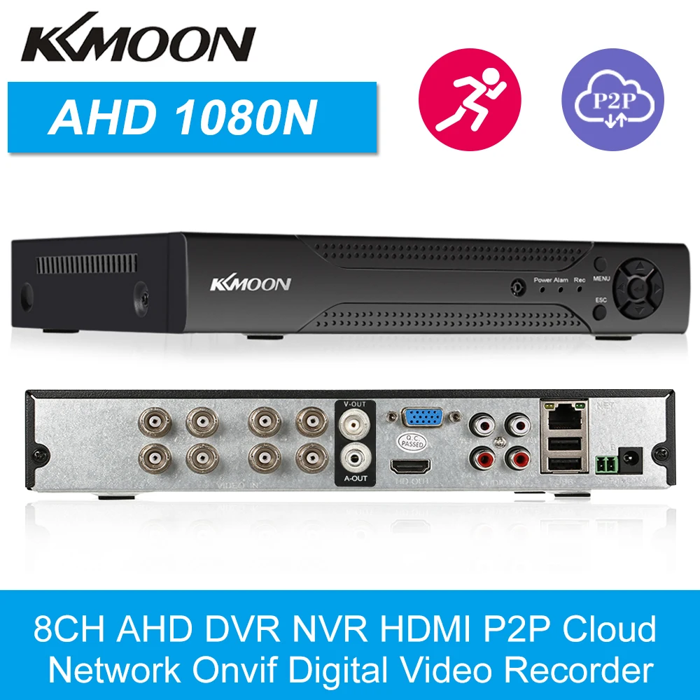 Камера видеонаблюдения KKMOON 8-канальный домашний регистратор 1080N/720P NVR HDMI P2P H.264 |