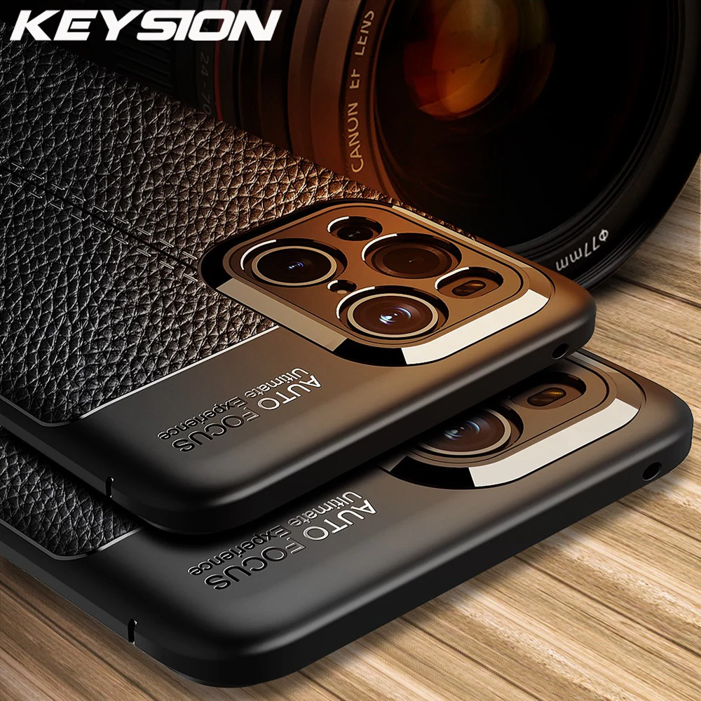 KEYSION противоударный чехол для OPPO Find X3 Pro 5G класса люкс с кожаной текстурой чехлы