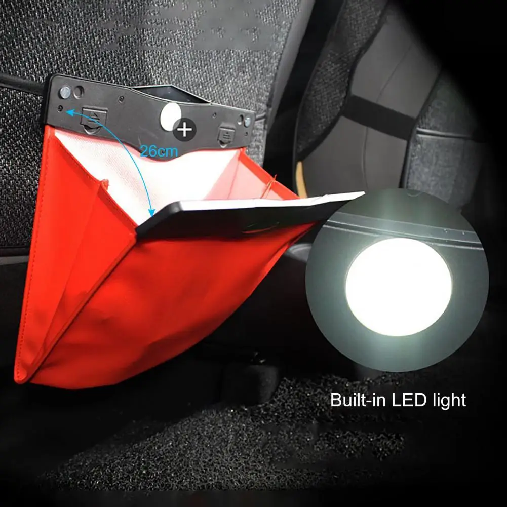Car Seat Back Trash Can Magnet Closure Hanging Storage Holder Organizer with Light for Vehicles
Car Seat Back Trash Can Magnet Closure Hanging Storage Holder Organizer with Light for Vehicles