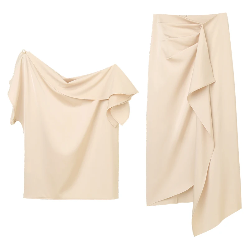 Women's summer suit skirt 2021 new temperament fashion simple oblique collar ladies light mature style two-piece suit
Women's summer suit skirt 2021 new temperament fashion simple oblique collar ladies light mature style two-piece suit