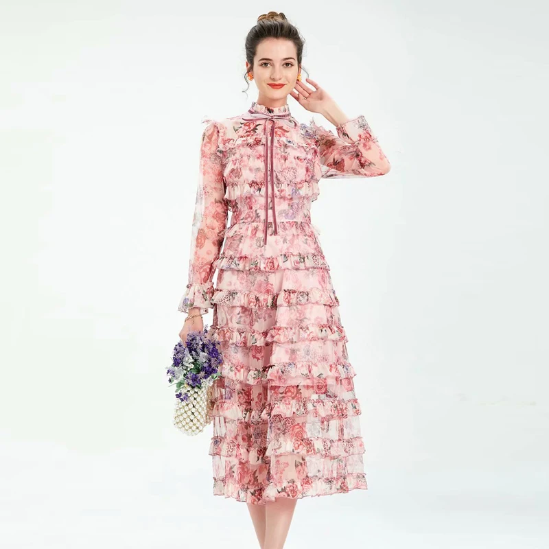 Midi Mesh Designer High Quality Women's Party Sexy Beach Vintage Elegant Chic Sunscreen Print Long Sleeve Chiffon Cake Dress
Midi Mesh Designer High Quality Women's Party Sexy Beach Vintage Elegant Chic Sunscreen Print Long Sleeve Chiffon Cake Dress