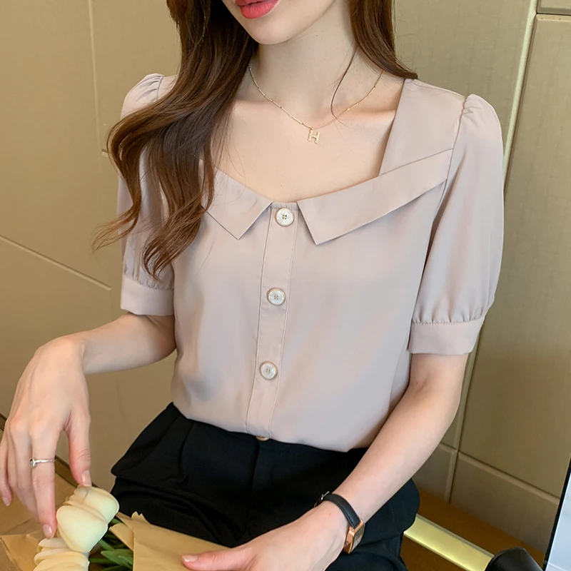 French square collar chiffon shirt women retro puff sleeve bottoming shirt 2021 summer new temperament top
French square collar chiffon shirt women retro puff sleeve bottoming shirt 2021 summer new temperament top