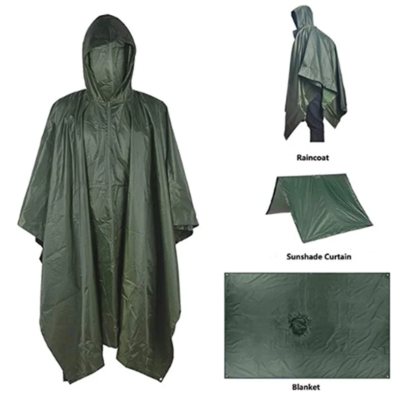 Multifunctional Raincoat Military Waterproof Rain Coat Survival Poncho Outdoor Camping Tent Mat for Outdoor Hunting Hiking
Multifunctional Raincoat Military Waterproof Rain Coat Survival Poncho Outdoor Camping Tent Mat for Outdoor Hunting Hiking