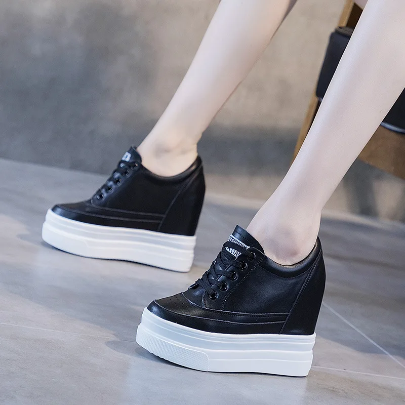 Women Genuine Leather 11cm Hidden Wedge Sneakers Platform Shoes High Heels Sneakers girl Casual Shoes White Women Trainers A1-66 
Women Genuine Leather 11cm Hidden Wedge Sneakers Platform Shoes High Heels Sneakers girl Casual Shoes White Women Trainers A1-66