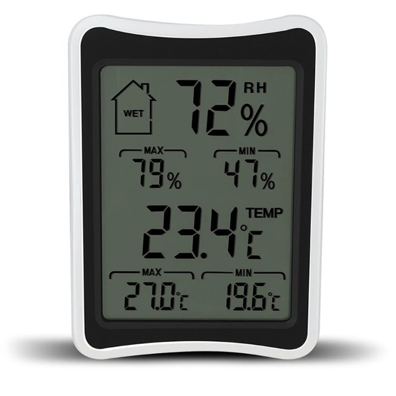 High Accuracy Digital Thermometer Hygrometer Temperature Humidity Gauge Monitor Indoor Max Min Memory Weather Station Large LCD
High Accuracy Digital Thermometer Hygrometer Temperature Humidity Gauge Monitor Indoor Max Min Memory Weather Station Large LCD