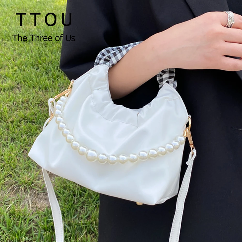 Pearl Beaded PU Leather Shoulder Cloud Bag For Women 2021 New Trendy Female Summer Crossbody Bags All-match Folds Design Handbag
Pearl Beaded PU Leather Shoulder Cloud Bag For Women 2021 New Trendy Female Summer Crossbody Bags All-match Folds Design Handbag