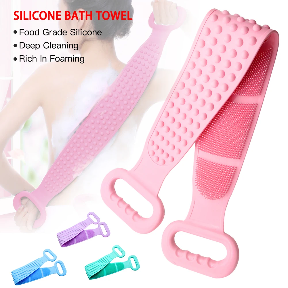 New Bath Shower Silicone Body Brush Bath Belt Exfoliating Back Brush Belt Wash Clean 28'' (Blue,Pink,Green,Purple)
New Bath Shower Silicone Body Brush Bath Belt Exfoliating Back Brush Belt Wash Clean 28'' (Blue,Pink,Green,Purple)