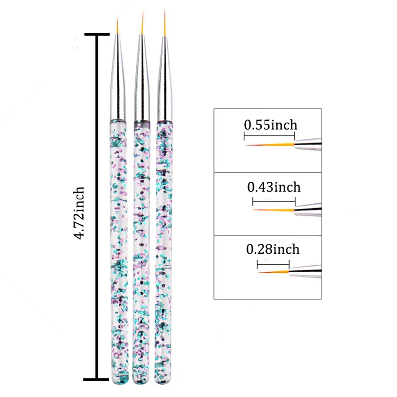 3Pcs/Set Nail Art Line Painting Brushes Crystal Acrylic Thin Liner Drawing Pen Manicure Tools UV Gel
3Pcs/Set Nail Art Line Painting Brushes Crystal Acrylic Thin Liner Drawing Pen Manicure Tools UV Gel