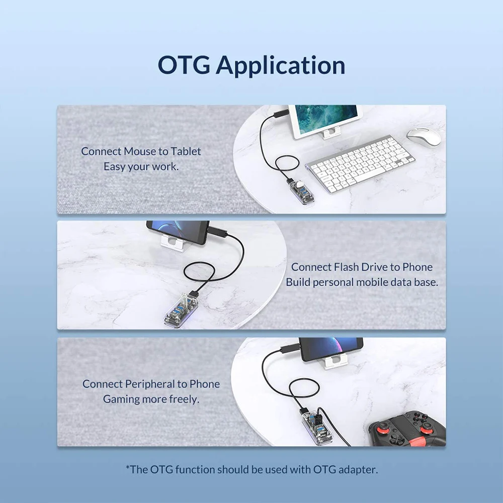 ORICO USB 3.0 HUB with Dual Power Supply Interface 4 Port USB Splitter with Indicator Light For Laptop PC Computer OTG Adapter
ORICO USB 3.0 HUB with Dual Power Supply Interface 4 Port USB Splitter with Indicator Light For Laptop PC Computer OTG Adapter