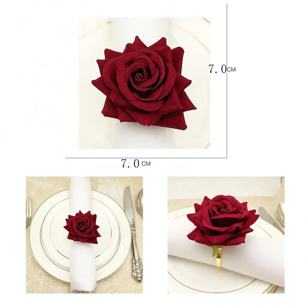 Hot Sale 60% 6Pcs New Style Romantic Red Rose Shape Towel Buckle Napkin Ring Wedding Party Hotel Table Decor Kitchen Supplies
Hot Sale 60% 6Pcs New Style Romantic Red Rose Shape Towel Buckle Napkin Ring Wedding Party Hotel Table Decor Kitchen Supplies