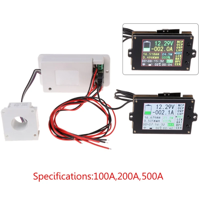 DC 500V 100A 200A 500A Wireless Voltmeter Ammeter Coulometer Battery Power Meter
DC 500V 100A 200A 500A Wireless Voltmeter Ammeter Coulometer Battery Power Meter
