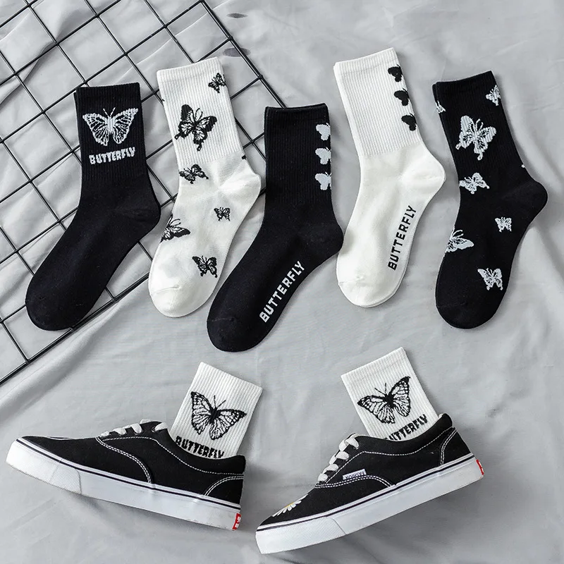 Socks spring off white cotton soft cartoon print butterfly Socks women's harajuku Japanese thin style trend high waist Stockings
Socks spring off white cotton soft cartoon print butterfly Socks women's harajuku Japanese thin style trend high waist Stockings