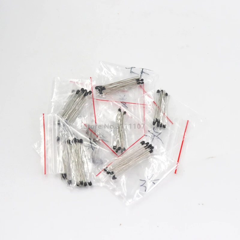 100PCS/LOT NTC Thermistor Resistor Kit NTC +-5% MF52AT MF52 MF52E 1K 2K 3K 4.7K 5K 10K 20K 47K +-5% 3950B 3950 10value*10pcs 
100PCS/LOT NTC Thermistor Resistor Kit NTC +-5% MF52AT MF52 MF52E 1K 2K 3K 4.7K 5K 10K 20K 47K +-5% 3950B 3950 10value*10pcs